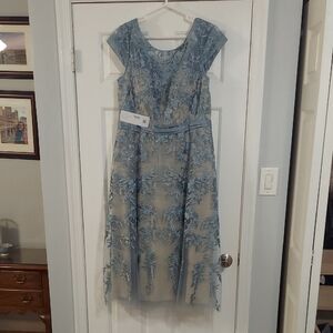 Elegant Blue Lace Dress